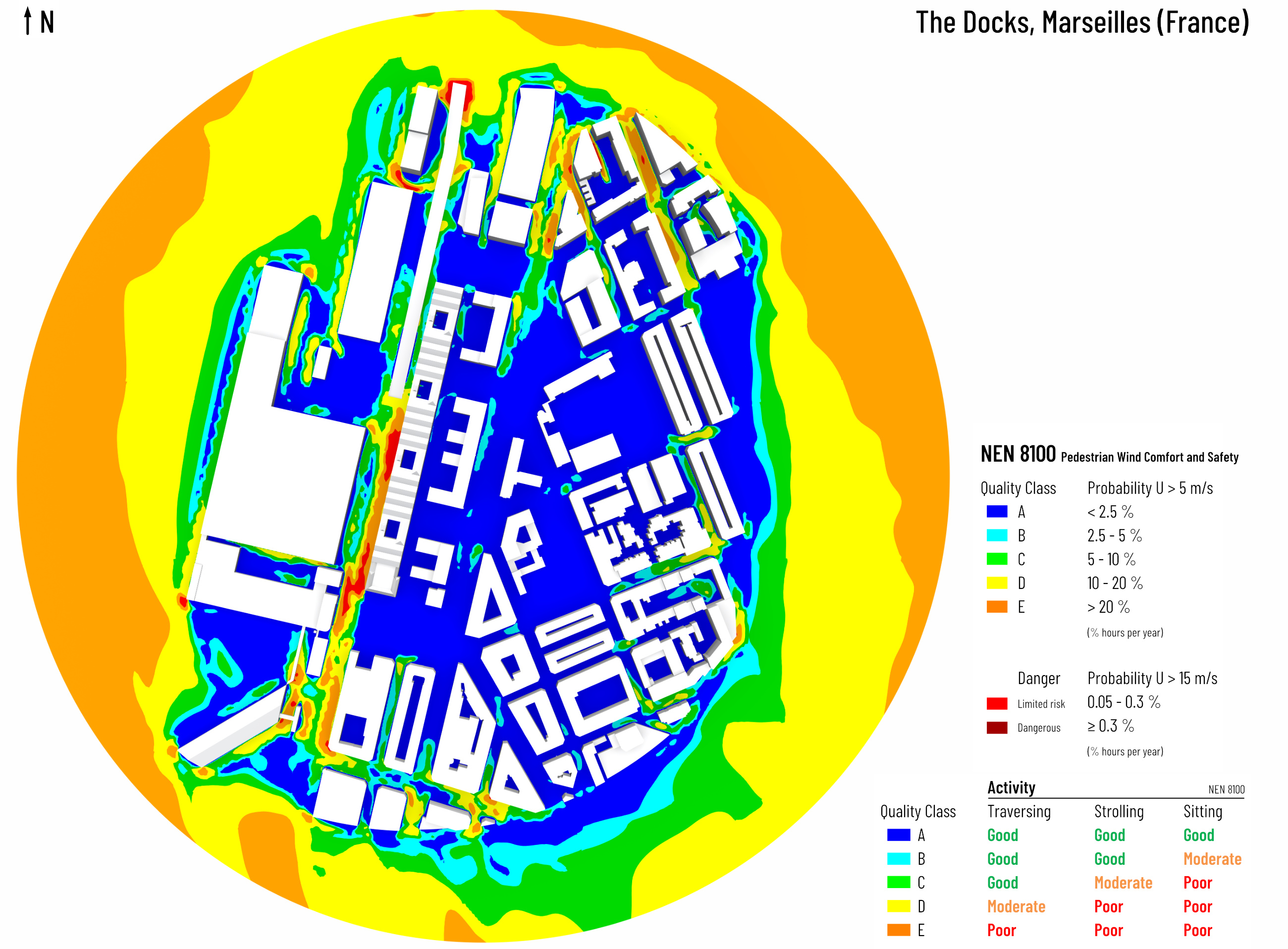 Marseille – The Docks – Wind comfort and safety assessment according to NEN8100