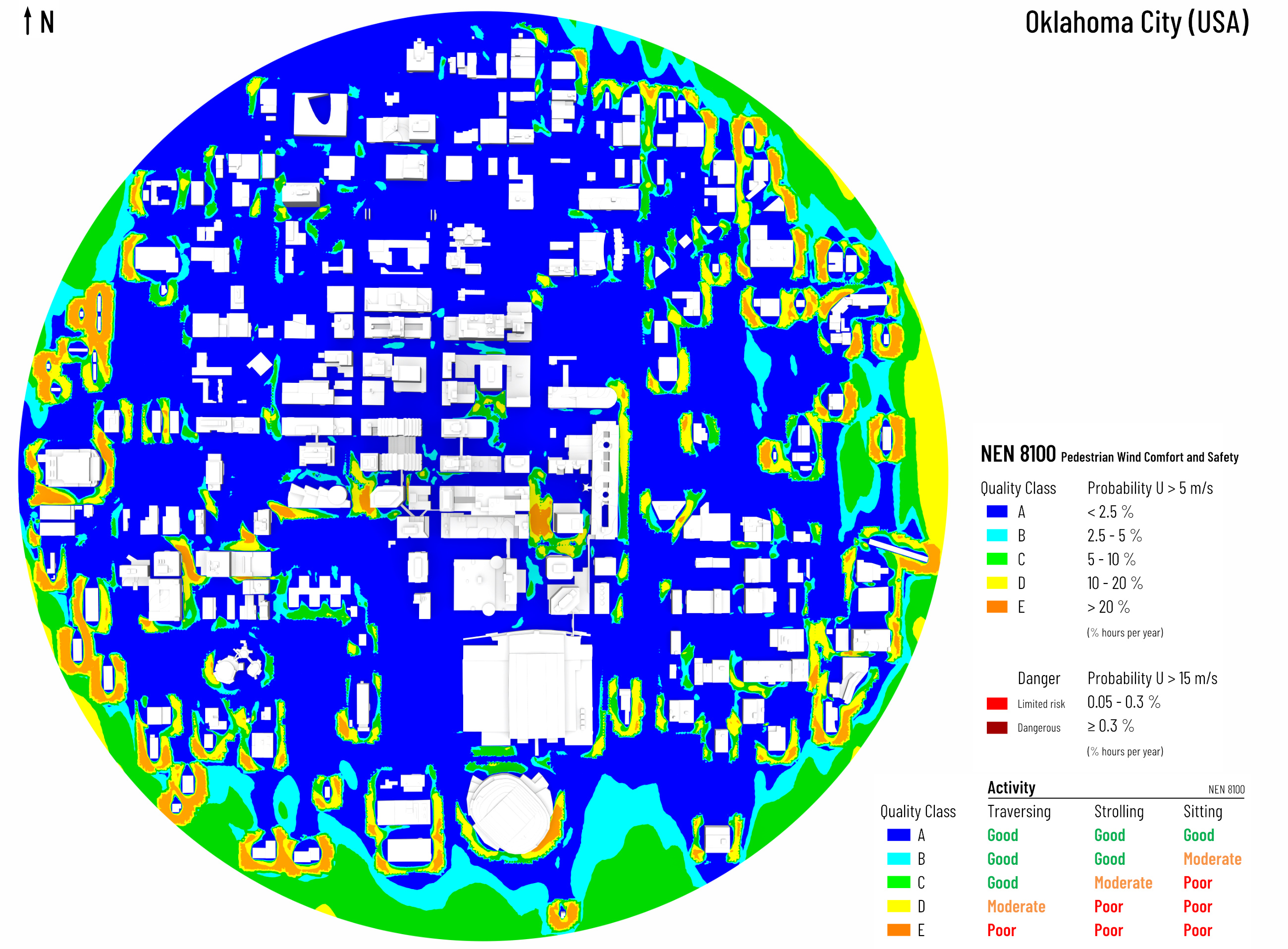 Oklahoma City – Wind comfort and safety assessment according to NEN8100