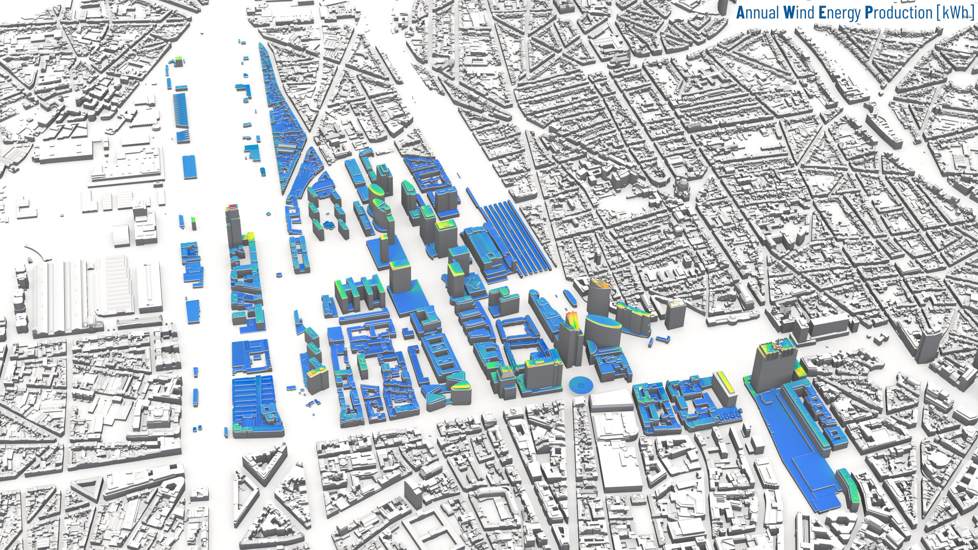 CLARA wind resource map of the Brussels Northern District