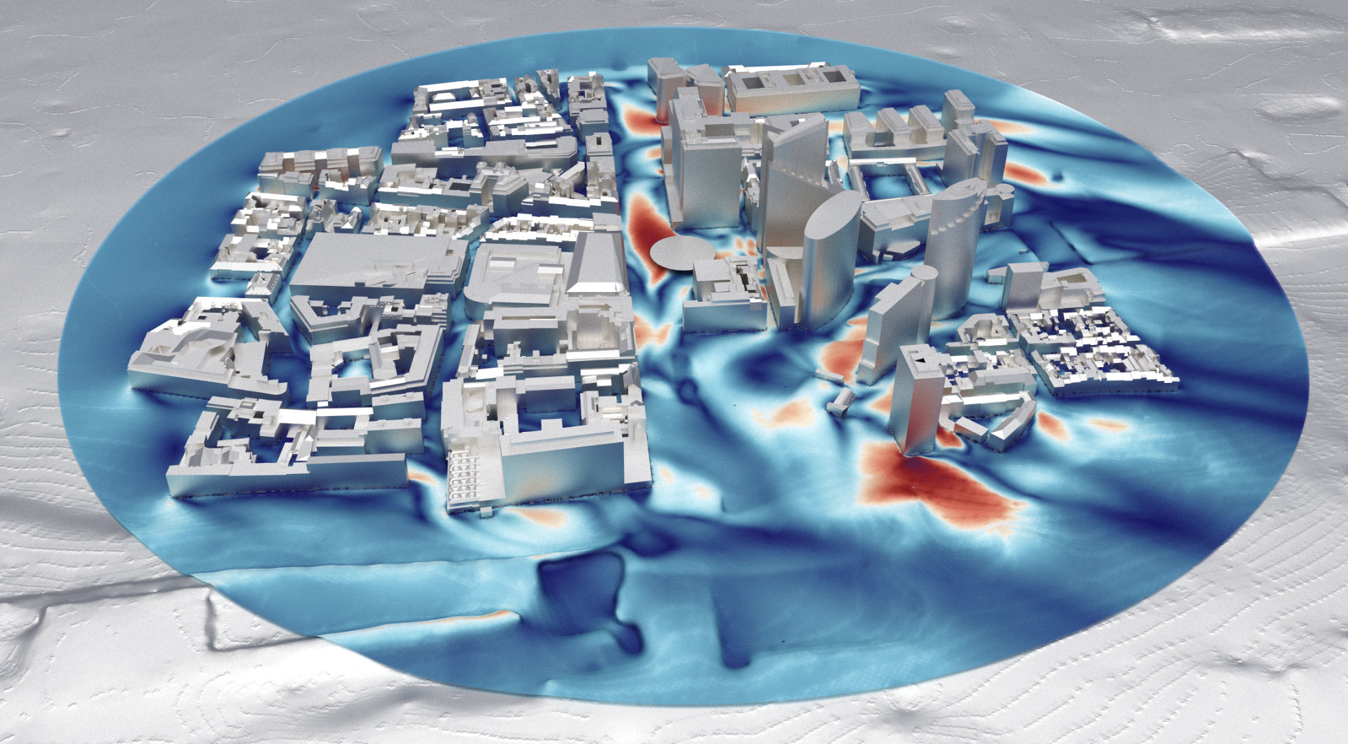 Pedestrian wind speeds mapped over Place Rogier in Brussels
