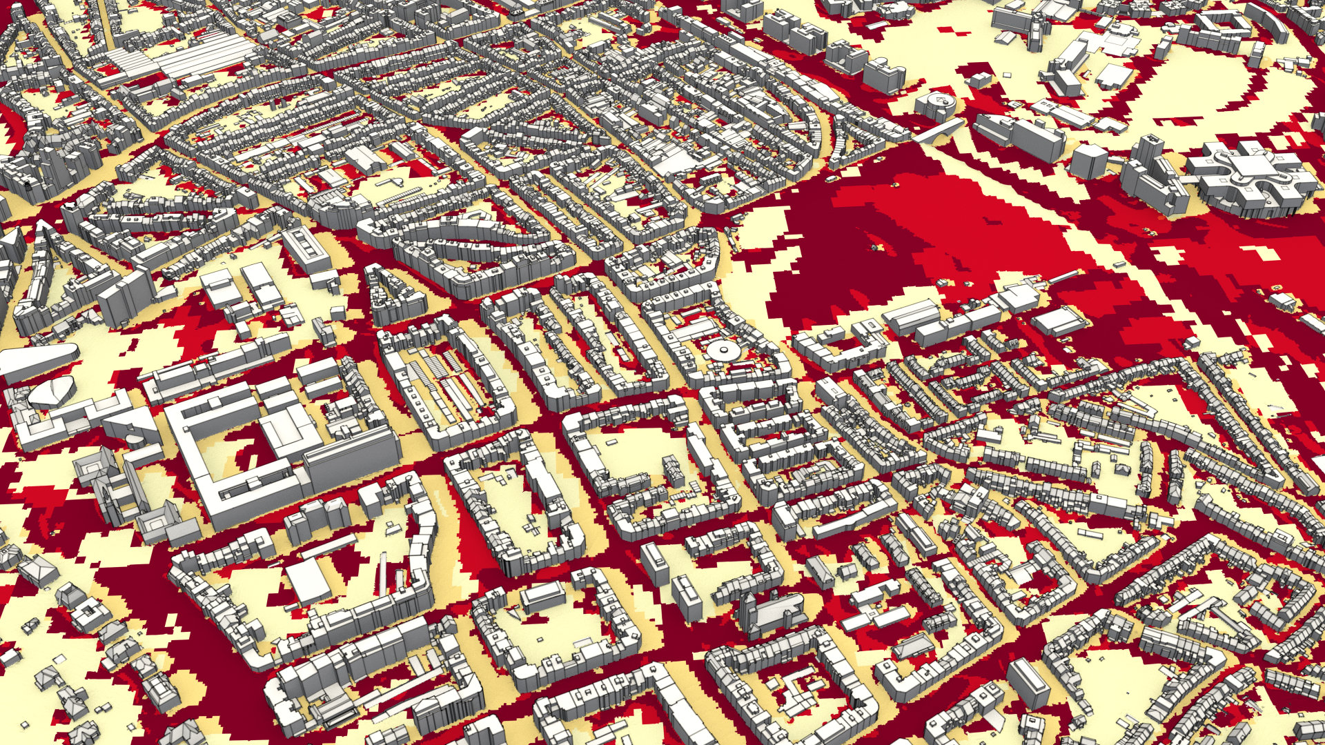 Map of thermal comfort (UTCI) over the Ixelles district of Brussels